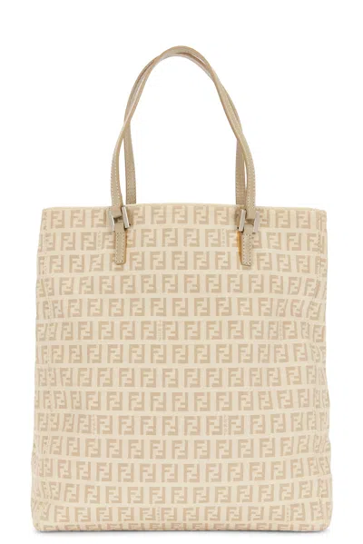 Pre-owned Fendi Zucchino Tote Bag In Sand