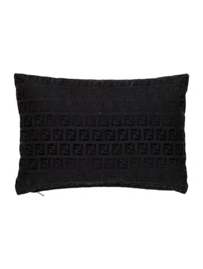 Pre-owned Fendi Zucchino Travel Pillow In Black