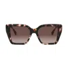 Fendi Ff Diamonds 54mm Gradient Square Sunglasses In Brown