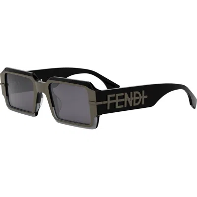 Fendi 'graphy 52mm Geometric Sunglasses In Black