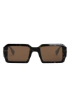 Fendi Graphy Rectangular Sunglasses, 52mm In Dark Havana/brown