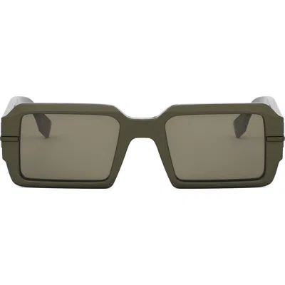Fendi 'graphy 52mm Geometric Sunglasses In Green