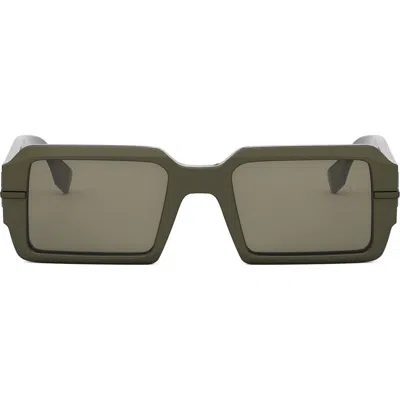 Fendi Eyewear Rectangle Frame Sunglasses In Green