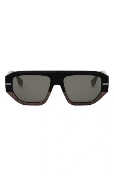 Fendi 'graphy 54mm Geometric Sunglasses In Black