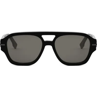 Fendi 'graphy 55mm Geometric Sunglasses In Black