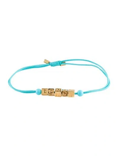 Pre-owned Fendi Graphy Adjustable Bracelet, 11" In Blue