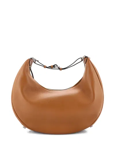 Pre-owned Fendi Graphy Bag Leather Medium Hobo Bag In Brown