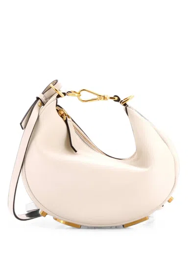 Pre-owned Fendi Graphy Bag Leather Mini Shoulder Bag In Neutrals
