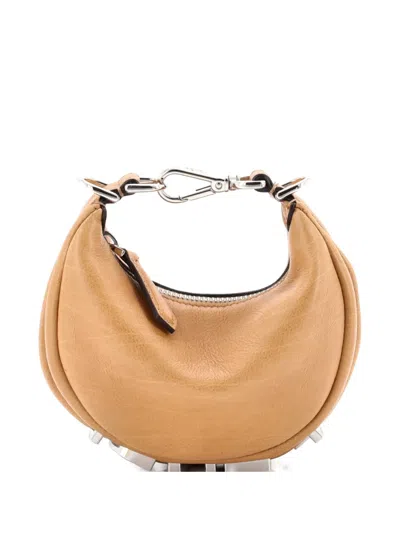 Pre-owned Fendi Graphy Bag Leather Nano Hobo Bag In Brown