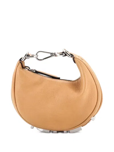Pre-owned Fendi Graphy Bag Leather Nano Hobo Bag In Neutral