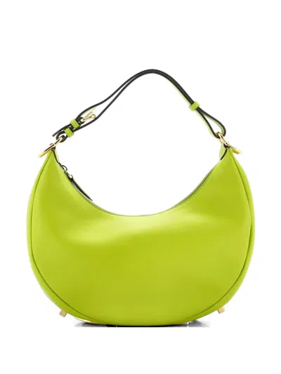 Pre-owned Fendi Graphy Bag Leather Small Hobo Bag In Green