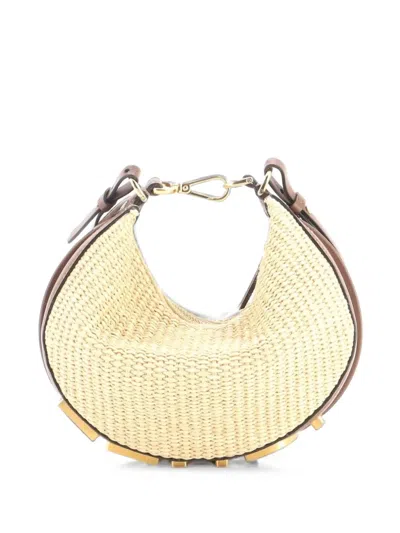 Pre-owned Fendi Graphy Bag Raffia Mini Crossbody Bag In Neutrals