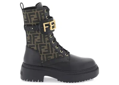 Pre-owned Fendi Graphy Boot Ff Print (women's) Sneakers In Brown/gold