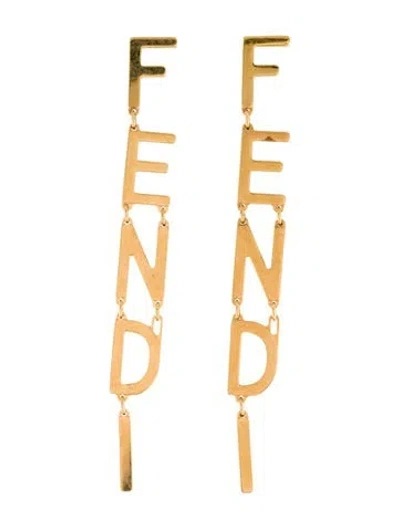 Pre-owned Fendi 'graphy' Drop Earrings In Multicolor