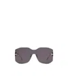 Fendi Womens Gold Fn000635 Fe40067u Rectangle-frame Tinted-lens Metal Sunglasses