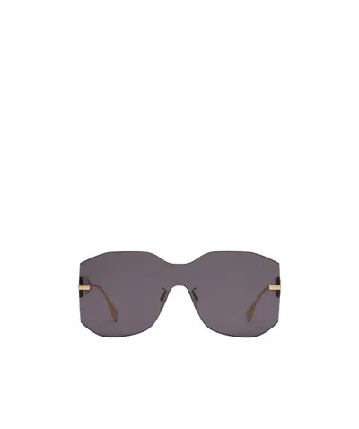 Fendi Womens Gold Fn000635 Fe40067u Rectangle-frame Tinted-lens Metal Sunglasses