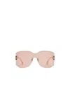 Fendi Womens Gold Fn000635 Fe40067u Rectangle-frame Tinted-lens Metal Sunglasses In Nude