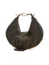 Fendi Women Graphy Mini Bag In Brown Ff Jacquard Fabric