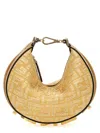 Fendi Beige Polyester Shoulder Bags In Yellow