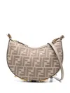 Fendi Women Denim-effect Ff Jacquard Graphy Mini Bag In Grey