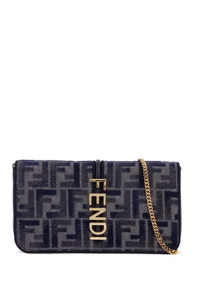 Fendi Graphy Mini Shoulder Bag With In Blue