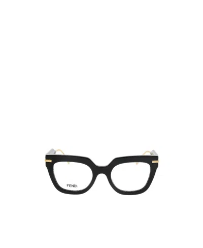 Fendi Graphy Oversize-frame Glasses In Black