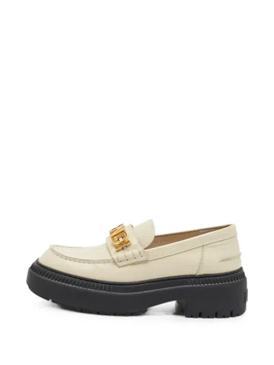 Pre-owned Fendi Graphy Platform Loafers In Neutral