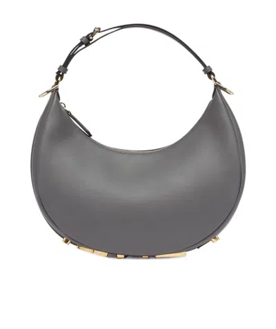 Fendi Graphy Shoulder Bag In Gray