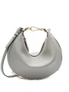 Fendi Women Powder Blue Leather Mini Graphy Handbag In Grey