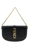 Fendi Black Leather Graphy Wallet On Chain In Black