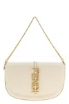Fendi Graphy Leather Wallet On Chain In Neutral