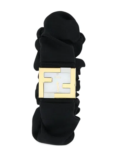 Fendi Stainless Steel And Black Nylon Mania Baguette Watch