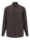 Fendi All-over Print Long Sleeves Shirt In Gray
