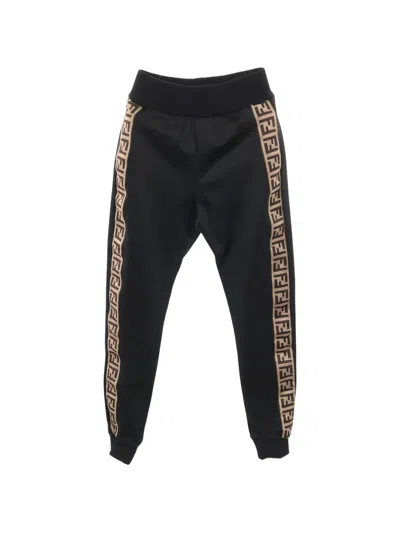 Pre-owned Fendi Rama Logo Track Trousers In Black