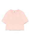 Fendi Peach Crewneck Cropped T-shirt In 粉色