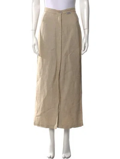 Pre-owned Fendissime Linen Midi Length Skirt In Neutral