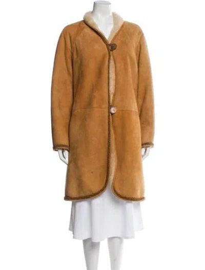 Pre-owned Fendissime Vintage Shearling Fur Coat In Neutral
