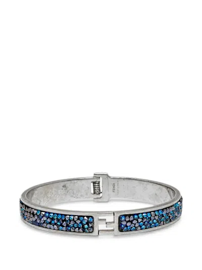 Pre-owned Fendi Sta Ff Motif Bracelet In Silver