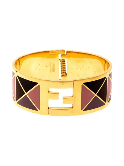Pre-owned Fendi Sta Geometric-pattern Bangle