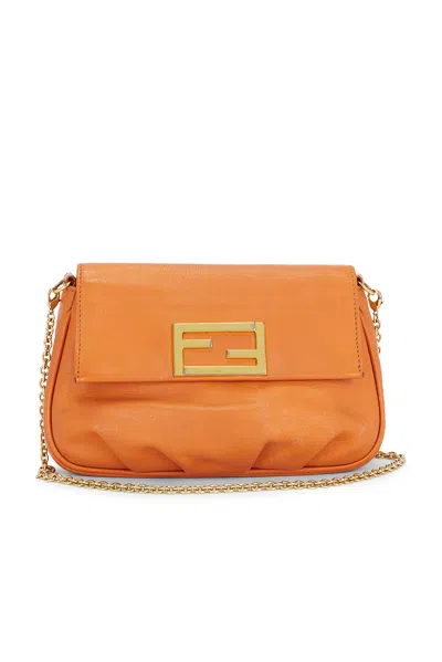 Pre-owned Fendi Sta Pochette Crossbody Bag In Orange