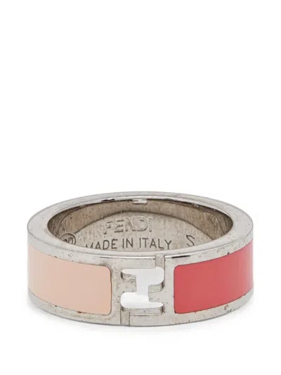 Pre-owned Fendi Sta Ring In Silver