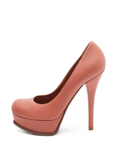 Pre-owned Fendi Sta Round-toe Pumps In Pink