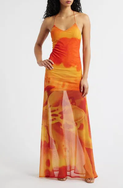 Feners Balita Mesh Maxi Dress In Multi
