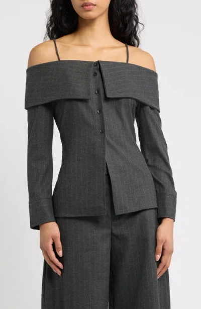 Feners Delirio Off The Shoulder Top In Gray