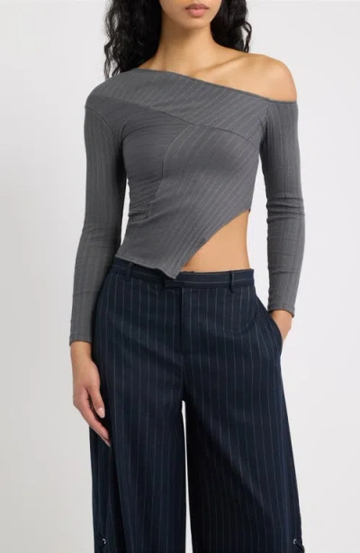 Feners Fragmento Off The Shoulder Top In Gray