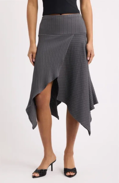 Feners Fragmento Ribbed Midi Skirt In Gray
