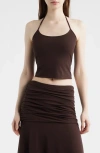 Feners Gresca Halter Neck Camisole In Brown