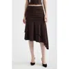 Feners Gresca Ruched Asymmetric Hem Skirt In Black