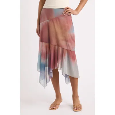 Feners Mirada Asymmetrical Midi Skirt In White