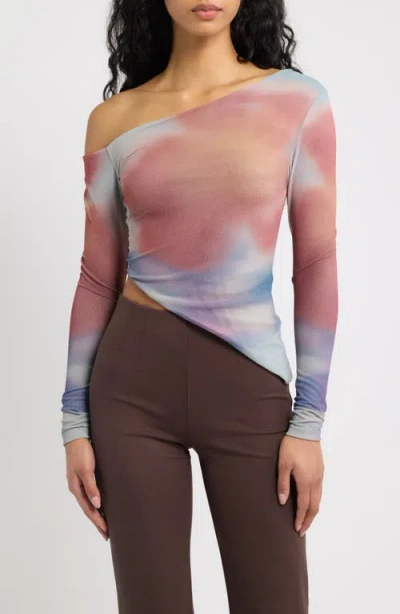 Feners Mirada One Shoulder Jersey Top In Multi